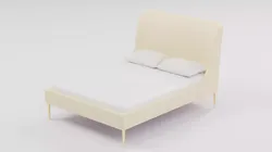 Modern Upholstered Platform Bed 01 Low-poly 3D model