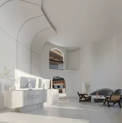 Office reception lobby interior scene 3D model