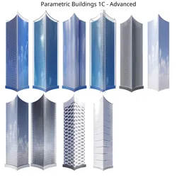 Parametric Building Collection 1C 2Advanced 3D model