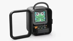 Portable Retro Speaker with Pixel Screen in Hard Case Black 3D model