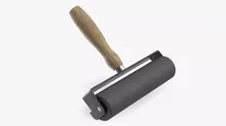 Printmaking Roller With Wooden Grip 3D model