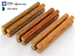 Realistic Natural Wood Logs Timber Lumber Forest Prop Pack Low-poly 3D model