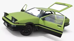 Retro Coupe with Pop-Up Headlights Rigged for Cinema 4D 3D model