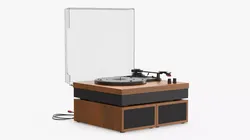 Retro Vinyl Record Player with Speakers 3D model