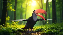 Toco Toucan Bird Wings Open 3D model