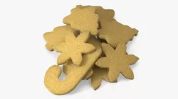 Unfrosted Christmas Cutout Biscuits 3D model