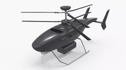 VRT-300 Tactical Recon Unmanned Helicopter Gray 3D model
