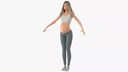 Young Pregnant Woman A Pose 3D model