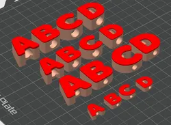Alphabet STL Rounded Letters ,DIY Letter HOLES. SAMPLE FILE ABCD