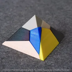 Voronoi Fracture Print-in-Place Pyramid Puzzle