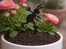 Flower Garden Stake "Ant with Pitchfork" - Free 3D Print Model