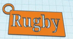 Rugby Keyring - Free 3D Print Model
