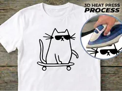 T-shirt Print - Skate Cat - Free 3D Print Model