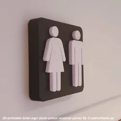 Toilet signs (dual-colour modular parts)