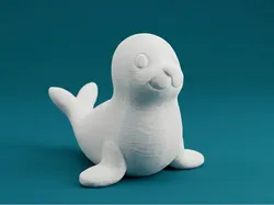 Cute Seal Figurine – Cartoon Sea Animal - Free 3D Print Model