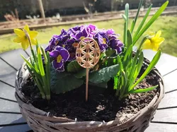 Decorative easter egg plant stake "Flower of life" - Free 3D Print Model