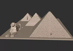 Egyptian Pyramids  Sphinx  High-Detail STL 3D Printable Model 3D print model