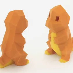 Low-Poly Charmander - Multi and Dual Extrusion version
