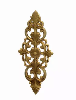 Classic Gold Floral Wall Ornament Decorative Relief 3D print model