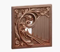 Classic Ornate Floral Panel Wall Decor Relief 3D print model
