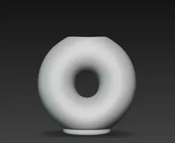 Contemporary Donut Shaped Ceramic Vase 3D Model Decorative Pot 3D print model