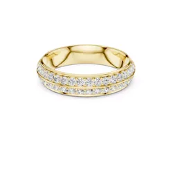 Double Row Diamond Eternity Wedding Band Luxury Anniversary Ring 3D print model