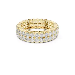 Double Row Round Diamond Eternity Band STL 3DM CAD 3D print model