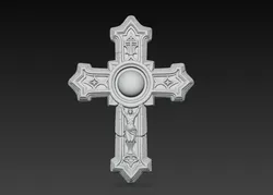 Gothic Crucifix Cross Cathedral Wall Ornament Relief STL Model 3D print model