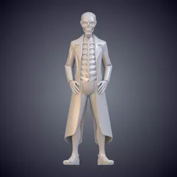 Skeleton Gentleman Statue Trench Coat Figure Home Decor PM-1125 3D print model