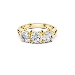 Three Stone Round Diamond Engagement Ring STL 3DM CAD 2 3D print model