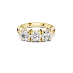 Three Stone Round Diamond Engagement Ring STL 3DM CAD 3 3D print model