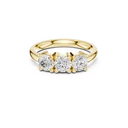 Three Stone Round Diamond Engagement Ring STL 3DM CAD 4 3D print model