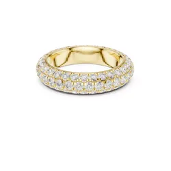 Triple Row Diamond Eternity Band Full Pave Wedding Ring CAD 3D print model