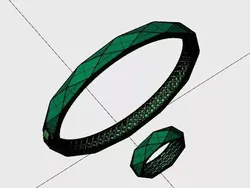 Architectural Pattern Bracelet and Ring 60MM-14gm 3D print model