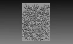 Lilly Flowers Botanical 3D Relief Floral CNC Carving  3D print model