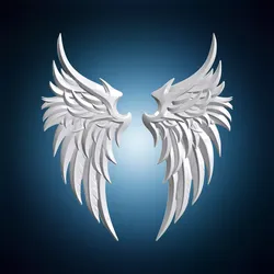 Sharp Feather Gothic Angel Wings Sculpture 3D Print Model 3D print model