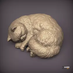 Sleeping Persian cat 3D print model