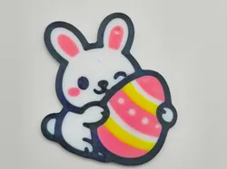 Cute Easter Bunny Hugging Egg Keychain - Free 3D Print Model