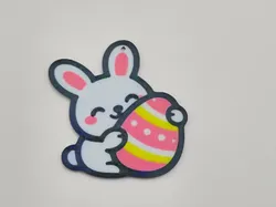 Cute Easter Bunny Hugging Egg Keychain - Free 3D Print Model