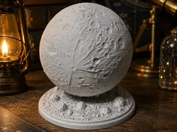 Detailed Moon Globe-Moon Surface Model