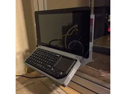 Raspberry Pi 7-Inch Touchscreen Mount with Keyboard Shelf