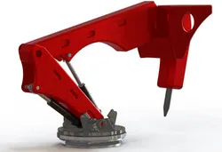 Rock breaking boom system