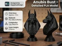 Anubis the Jackal - High-Detail Bust - Free 3D Print Model