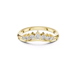 Jewelry Five Stone Diamond Curved Band Ring CAD 3D print model