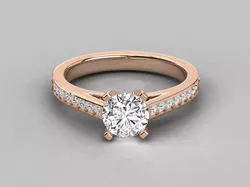 Women solitaire ring 3dm stl render detail  3D print model
