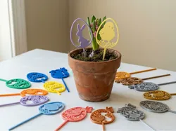 Decorative Easter Egg Plant Stakes & Pot Decor - Free 3D Print Model