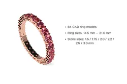 Eternity Diamond Ring Set 3D print model