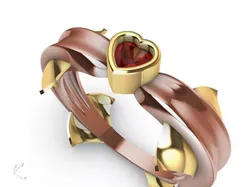 heart diamond dolphin ring stl verified  3D print model