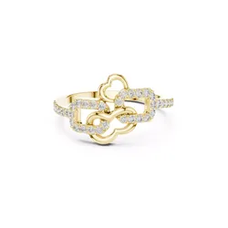 Interlocking Heart Infinity Diamond Ring Romantic Link Design 3D print model