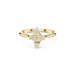 Jewelry Minimal Diamond Cluster Ring Modern Cross Blossom 3D print model